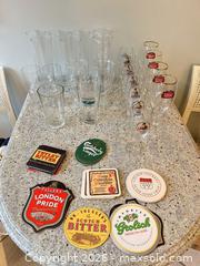 MaxSold Auction: Mixed Beer Glassware & Coaster Lot — Approx. 22 Pieces - Toronto (Ontario, Canada) PARTNER MANAGED Downsizing Online Auction - Creekwood Drive
