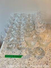 MaxSold Auction: Mixed Set of 19 Clear Stemmed Drinking Glasses (Assorted Styles) - Toronto (Ontario, Canada) PARTNER MANAGED Downsizing Online Auction - Creekwood Drive