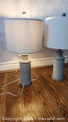 MaxSold Auction: Pair of Table Lamps with Beige Linen Shades and USB - Toronto (Ontario, Canada) PARTNER MANAGED Downsizing Online Auction - Creekwood Drive