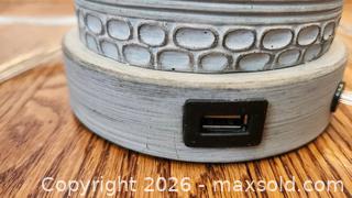 MaxSold Auction: Pair of Table Lamps with Beige Linen Shades and USB - Toronto (Ontario, Canada) PARTNER MANAGED Downsizing Online Auction - Creekwood Drive