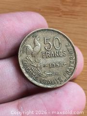 MaxSold Auction: 50 Francs Rooster Coin Higher Grade - Battersea (Ontario, Canada) SELLER MANAGED Downsizing Online Auction - Battersea Road
