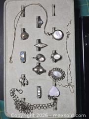 MaxSold Auction: Sterling SIlver -..Mother of Pearl Rings & Pendant Necklaces - Peekskill (New York, USA) PARTNER MANAGED Reseller Online Auction -  Diven Street (CONDO)