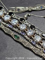 MaxSold Auction: Sterling SIlver & Gems Bracelets + Bar Pin - Peekskill (New York, USA) PARTNER MANAGED Reseller Online Auction -  Diven Street (CONDO)