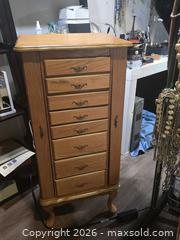 MaxSold Auction: Wooden Jewelry Armoire + Jewelry - Peekskill (New York, USA) PARTNER MANAGED Reseller Online Auction -  Diven Street (CONDO)