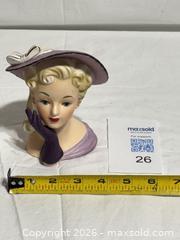 MaxSold Auction: RARE 1960's Relpo Violet Hat Elegant Lady Head Vase Collectible #K1406 S  - Ottawa (Ontario, Canada) SELLER MANAGED Downsizing Online Auction -  Prince Albert Street