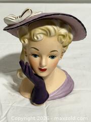 MaxSold Auction: RARE 1960's Relpo Violet Hat Elegant Lady Head Vase Collectible #K1406 S  - Ottawa (Ontario, Canada) SELLER MANAGED Downsizing Online Auction -  Prince Albert Street
