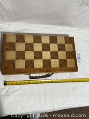MaxSold Auction: Vintage 1950's Chess Backgammon Wood Board Pieces Folding Travel Board  - Ottawa (Ontario, Canada) SELLER MANAGED Downsizing Online Auction -  Prince Albert Street