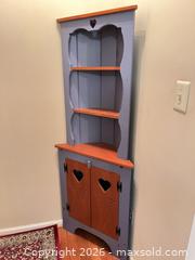 MaxSold Auction: Country Blue & Cherry Corner Cabinet - Charlestown Township (Pennsylvania, USA) SELLER MANAGED Moving Online Auction - Huntingdon Court (CONDO)