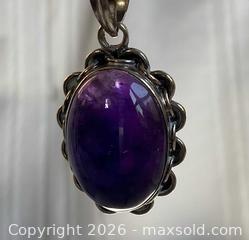 MaxSold Auction: 925 Sterling Silver AMETHYST CABOCHON PENDANT and Earrings - Shelburne (Ontario, Canada) SELLER MANAGED Downsizing Online Auction - Main Street East