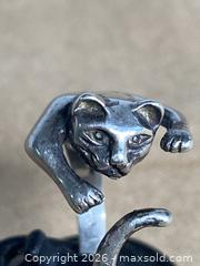 MaxSold Auction: 925 Sterling Silver CAT WRAP AROUND Ring  Size 5 1/2 plus - Shelburne (Ontario, Canada) SELLER MANAGED Downsizing Online Auction - Main Street East