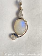 MaxSold Auction: 925 Sterling Silver FACETED RAINBOW MOONSTONE Pendant Necklace - Shelburne (Ontario, Canada) SELLER MANAGED Downsizing Online Auction - Main Street East