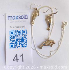 MaxSold Auction: 925 Sterling Silver FLORIDA MANATEE Earring/Necklace Set - Shelburne (Ontario, Canada) SELLER MANAGED Downsizing Online Auction - Main Street East