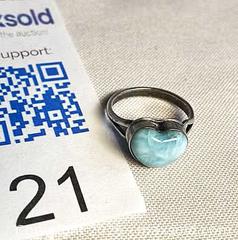 MaxSold Auction: 925 Sterling Silver LARIMAR CARVED HEART Ring Size 8 - Shelburne (Ontario, Canada) SELLER MANAGED Downsizing Online Auction - Main Street East