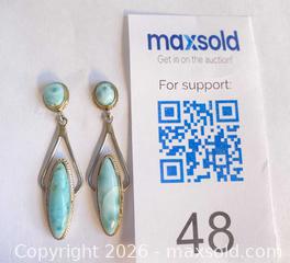 MaxSold Auction: 925 Sterling Silver LARIMAR DANGLE Pierced Earrings - Shelburne (Ontario, Canada) SELLER MANAGED Downsizing Online Auction - Main Street East