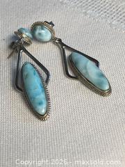 MaxSold Auction: 925 Sterling Silver LARIMAR DANGLE Pierced Earrings - Shelburne (Ontario, Canada) SELLER MANAGED Downsizing Online Auction - Main Street East