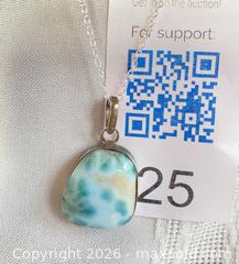 MaxSold Auction: 925 Sterling Silver LARIMAR PENDANT Necklace - Shelburne (Ontario, Canada) SELLER MANAGED Downsizing Online Auction - Main Street East