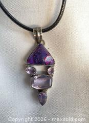 MaxSold Auction: 925 Sterling Silver PURPLE TURQUOISE and FACETED AMETHYST Necklace - Shelburne (Ontario, Canada) SELLER MANAGED Downsizing Online Auction - Main Street East