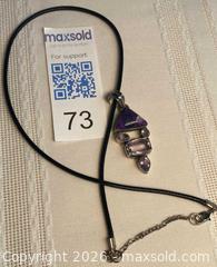 MaxSold Auction: 925 Sterling Silver PURPLE TURQUOISE and FACETED AMETHYST Necklace - Shelburne (Ontario, Canada) SELLER MANAGED Downsizing Online Auction - Main Street East