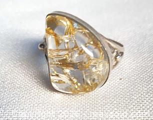 MaxSold Auction: 925 Sterling Silver RUTILATED QUARTZ (Venus Hair Quartz) Ring Size 7 - Shelburne (Ontario, Canada) SELLER MANAGED Downsizing Online Auction - Main Street East