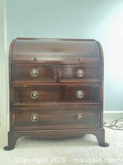 MaxSold Auction: Hekman Roll-Top Secretary Desk with Drop-Front & 4 Drawers - Lansdale (Pennsylvania, USA) SELLER MANAGED Moving Online Auction -  Church Road