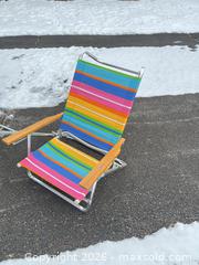 MaxSold Auction: Lot of 5 Folding Beach / Low Lounge Chairs, Striped Fabric - Lansdale (Pennsylvania, USA) SELLER MANAGED Moving Online Auction -  Church Road
