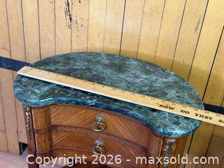 MaxSold Auction: French Kingwood and Marquetry Inlaid Kidney Shaped Side Table - With Marble Top - Hamilton (Ontario, Canada) SELLER MANAGED Estate Sale Online Auction - Gertrude Street