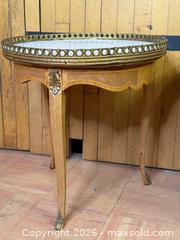 MaxSold Auction: Pair Vintage Louis XV Style Marble Top Side Tables – Gilt Bronze Gallery – Cabriole Legs - Hamilton (Ontario, Canada) SELLER MANAGED Estate Sale Online Auction - Gertrude Street