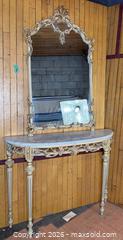 MaxSold Auction: Vintage Italian Rococo-Style Console Table & Mirror Set – Carved Wood, Painted & Gilt, Marble Top - Hamilton (Ontario, Canada) SELLER MANAGED Estate Sale Online Auction - Gertrude Street