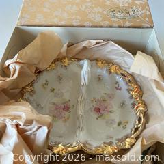 MaxSold Auction: 1920s  Antique Royal Saxe ES Germany Double Sided Porcelain Entree Dish - Glendale (California, USA) SELLER MANAGED Moving Online Auction - West Dryden Street