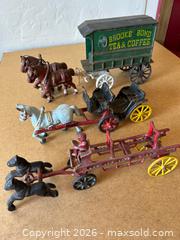 MaxSold Auction: 3 Cast Iron Horse and Carriages Mix and Match  - Glendale (California, USA) SELLER MANAGED Moving Online Auction - West Dryden Street
