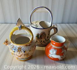 MaxSold Auction: 3 Ceramic Hand Painted Pitchers and Watering Can - Glendale (California, USA) SELLER MANAGED Moving Online Auction - West Dryden Street