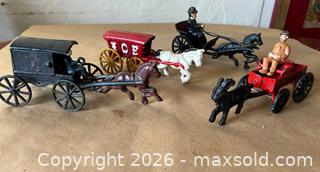 MaxSold Auction: 4 Piece Cast Iron Horse Drawn Carriages - Glendale (California, USA) SELLER MANAGED Moving Online Auction - West Dryden Street