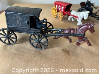 MaxSold Auction: 4 Piece Cast Iron Horse Drawn Carriages - Glendale (California, USA) SELLER MANAGED Moving Online Auction - West Dryden Street