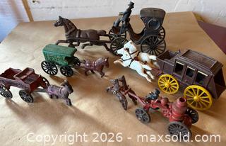 MaxSold Auction: 5 Vintage Cast Iron Horse Drawn Carriages - Glendale (California, USA) SELLER MANAGED Moving Online Auction - West Dryden Street