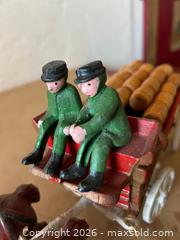 MaxSold Auction: Cast Iron 6 Horse Drawn Carriage Beer Cart Barrels  - Glendale (California, USA) SELLER MANAGED Moving Online Auction - West Dryden Street