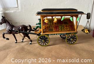 MaxSold Auction: Hard To Find Vintage Cast Iron Horse Drawn Fruits Carriage - Glendale (California, USA) SELLER MANAGED Moving Online Auction - West Dryden Street