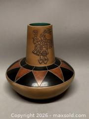 MaxSold Auction: Large NIndigenous  Indian Pottery Poly Chrome Geometric Pot  - Glendale (California, USA) SELLER MANAGED Moving Online Auction - West Dryden Street