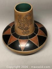 MaxSold Auction: Large NIndigenous  Indian Pottery Poly Chrome Geometric Pot  - Glendale (California, USA) SELLER MANAGED Moving Online Auction - West Dryden Street