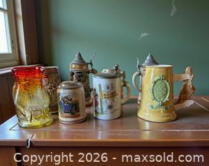 MaxSold Auction: Lot of 8 Ceramic Steins - Glendale (California, USA) SELLER MANAGED Moving Online Auction - West Dryden Street