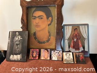 MaxSold Auction: Lot of Frida Kahlo Paintings on Canvas and wood - Glendale (California, USA) SELLER MANAGED Moving Online Auction - West Dryden Street