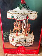 MaxSold Auction: New 1999 Home For The Holidays Porcelain Musical Carousel  - Glendale (California, USA) SELLER MANAGED Moving Online Auction - West Dryden Street