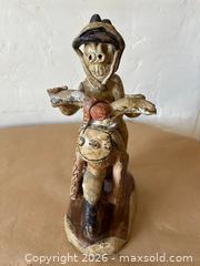 MaxSold Auction: Ocumicho Mexican Pottery Devil Motorcycle Sculpture - Glendale (California, USA) SELLER MANAGED Moving Online Auction - West Dryden Street