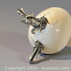 MaxSold Auction: R. Miranda Large Signed 3 Zebra Hatching Egg Sculpture - Mexico - Glendale (California, USA) SELLER MANAGED Moving Online Auction - West Dryden Street