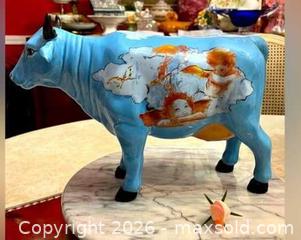 MaxSold Auction: Rare Collectible De Graff La Moola-Moola "You're An Angel" Blue Cow Piggy Bank #3 - Glendale (California, USA) SELLER MANAGED Moving Online Auction - West Dryden Street
