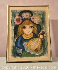 MaxSold Auction: Roger Etienne Original Original Painting Girl with Doll 23"x17" 1974 - Glendale (California, USA) SELLER MANAGED Moving Online Auction - West Dryden Street