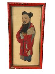 MaxSold Auction: Set of 2 Framed Asian Silk Fabric 3D Applique Figures - Glendale (California, USA) SELLER MANAGED Moving Online Auction - West Dryden Street