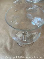 MaxSold Auction: Set of 6 Arcadia Romania Etched Brandy Snifters - Glendale (California, USA) SELLER MANAGED Moving Online Auction - West Dryden Street