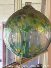 MaxSold Auction: Vine and Branches Hand Painted Framed Stained Glass and Glass Ball - Glendale (California, USA) SELLER MANAGED Moving Online Auction - West Dryden Street