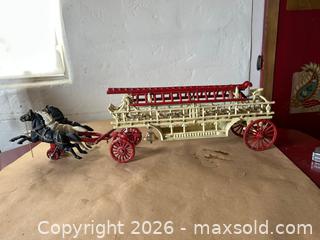 MaxSold Auction: Vintage Cast Iron 3 Horse Drawn Hook & Ladder Fire Engine - Glendale (California, USA) SELLER MANAGED Moving Online Auction - West Dryden Street
