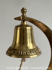 MaxSold Auction: Large Vintage Brass Captains Bell on Stand - Nautical Desk Bell with Rope - Made in India - Kingston (Ontario, Canada) SELLER MANAGED Downsizing Online Auction - Bishop Street
